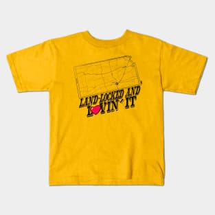 Land-Locked & Lovin' It - Kansas Kids T-Shirt